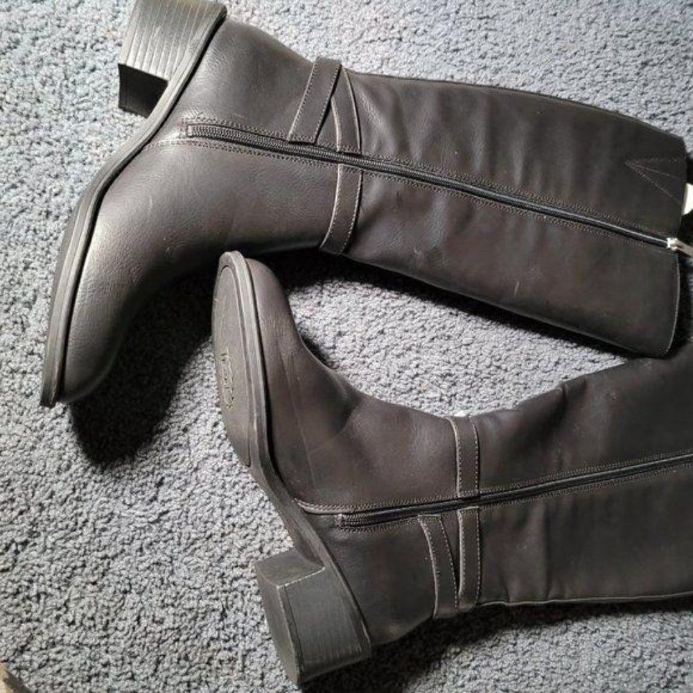 Chaps Womens Rhiannan-W Black Riding Boots Sz 6B - Picture 2 of 10
